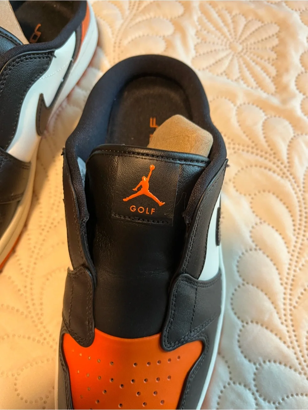 Jordan Golf Slip-On Loafers in Black and Orange